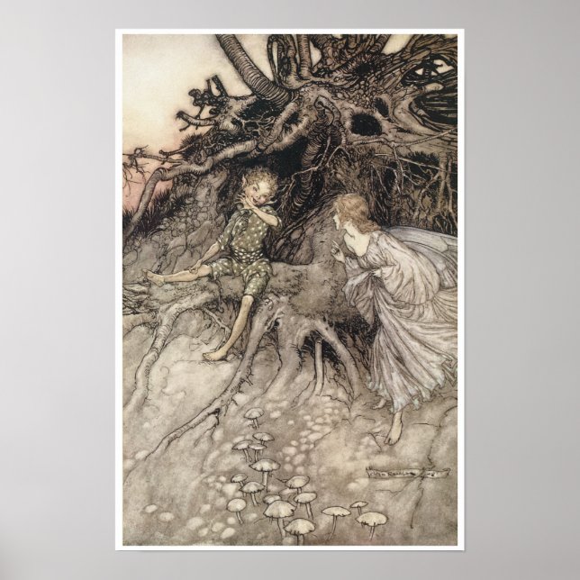 Drömmarnattens Dream Vintage Fairy Art Poster (Framsidan)