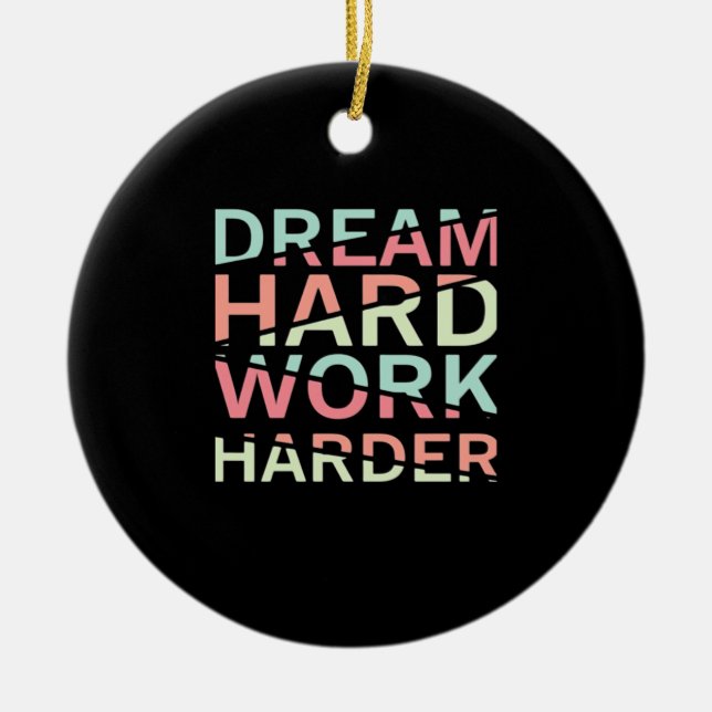 Drömme Hard Work Hard Classic Julgransprydnad Keramik (Framsidan)