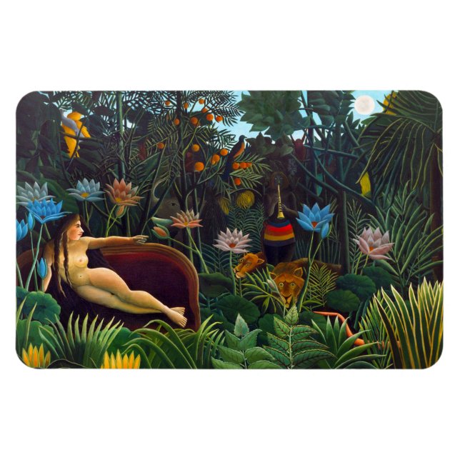 Drömmen (1910) av Fransk målare Henri Rousseau. Magnet (Horisontell)