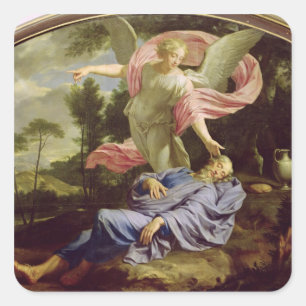 Drömmen av Elijah, 1650-55 Fyrkantigt Klistermärke