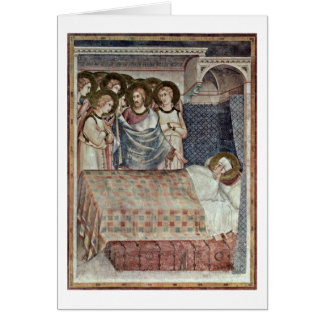 Drömmen av St Martin av Simone Martini Hälsningskort