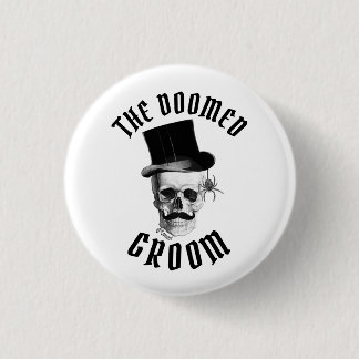 Drömmen groom det roliga Gothic bröllop skalle Knapp