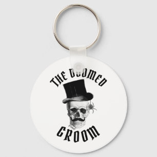 Drömmen groom det roliga Gothic bröllop skalle Nyckelring