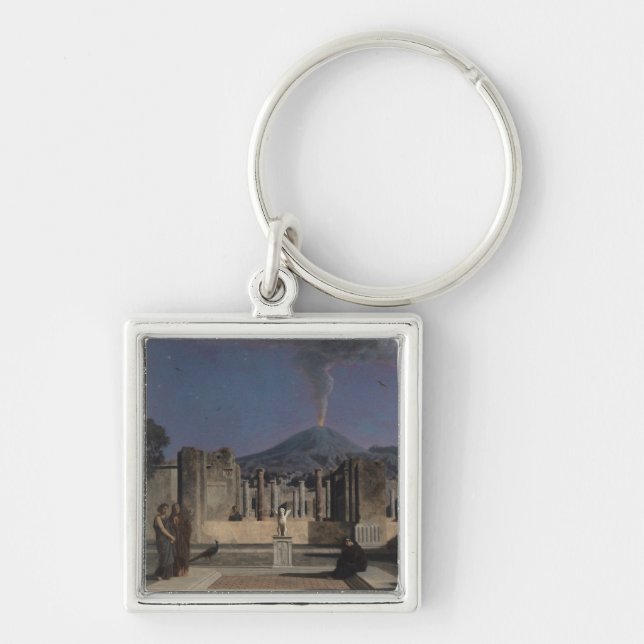 Drömmen i fördärvar av Pompeii, 1866 Fyrkantig Silverfärgad Nyckelring (Framsidan)