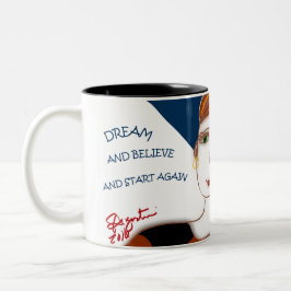 Drömmen och Believe två-tonar muggen 11oz Två-Tonad Mugg