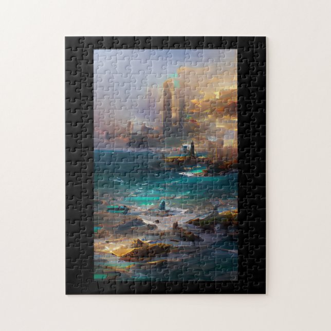 Drömmen om en digital abstrakt i vatten-världen pussel (Vertikal)