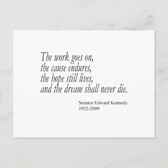 Drömmen ska aldrig dö... vykort (Framsida)