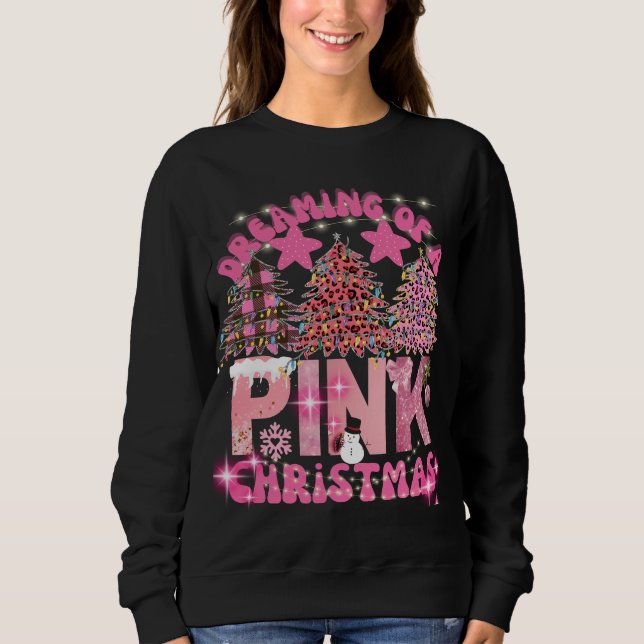 Drömmer om en rosa jul, Julafton träd T Shirt (Framsida)