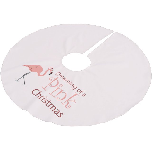 Drömmer om en Rosa jul - Träd Skirt Julgransmatta Borstad Polyester (Vinklad)