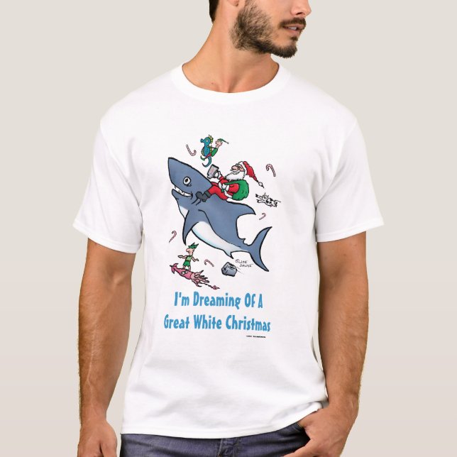 Drömmer om en Underbar vit hajjul Tee Shirt (Framsida)