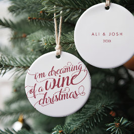 Drömmer om en Vin-jul | Vitt och rött Julgransprydnad Keramik