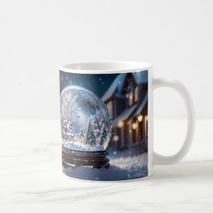 Drömmer om en vit jul Mugg, Snö Globe Kaffemugg