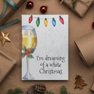 Drömmer om en vit jul Vin Älskare Helgkort