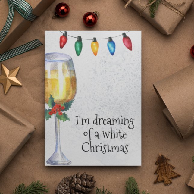 Drömmer om en vit jul Vin Älskare Helgkort (Skapare uppladdad)