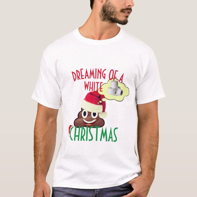 Drömmer om en vit julklapp Emoji T Shirt (Framsida)