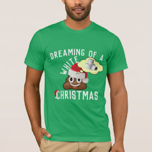 Drömmer om en vit julklapp Poop Emoji Tee