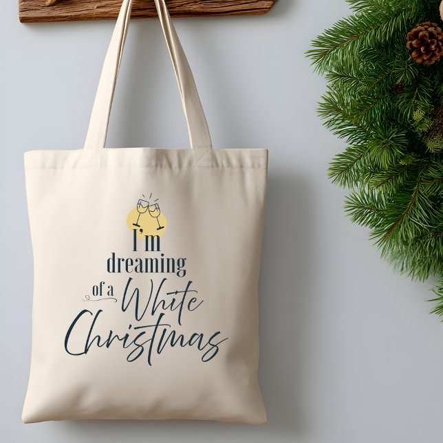Drömmer om en vit vin jul modern  tygkasse (Skapare uppladdad)