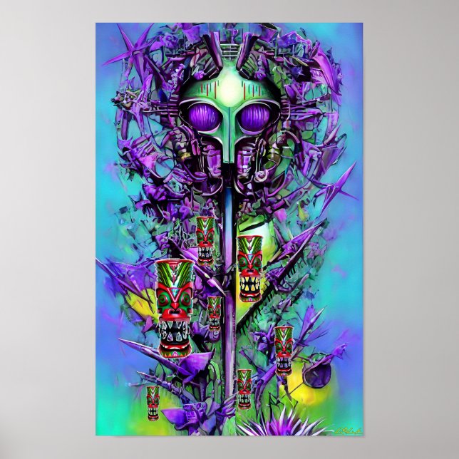 Drömmer om ett konstigt Tiki-träd Poster (Framsidan)