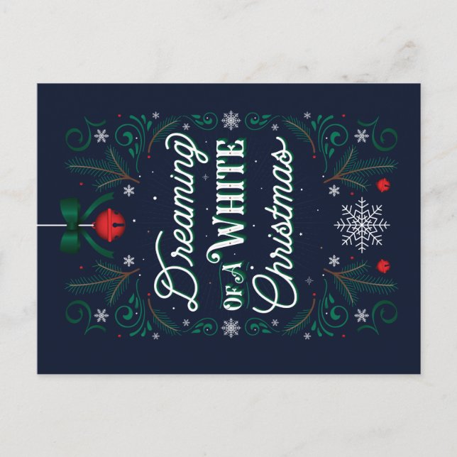 Drömmer om ett Vitt julkort Helg Vykort (Framsida)