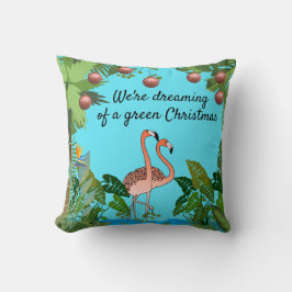Drömmer om grön jul Flamingo Personlig Kudde