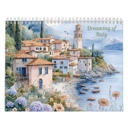 Drömmer om Italien | 2026 Akvarell Landskap Kalender