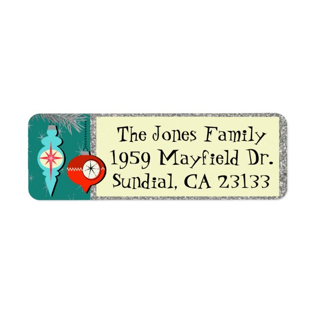 Drömmer om Retro-julets Returetiketter Returadress Etikett (Framsidan)