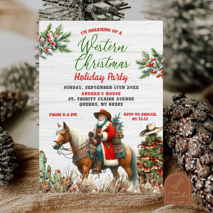 Drömmer om västerländsk tomte cowboy julfest inbjudningar