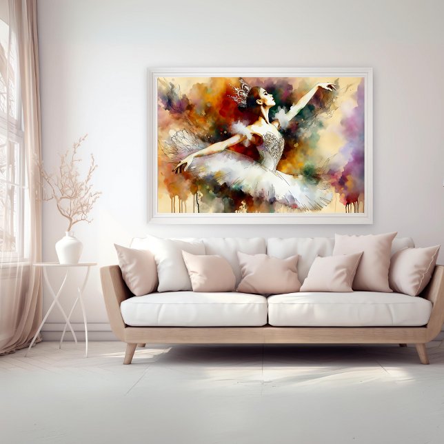 Drömmig akvarell Ballerina Prinsessa Affisch (Dreamy Watercolor Ballerina Princess Poster 1)