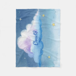 Drömmig akvarell Cloud 9 Pastell Stjärnhimmel Flee Fleecefilt