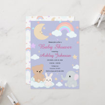 Drömmig Baby Shower Inbjudan