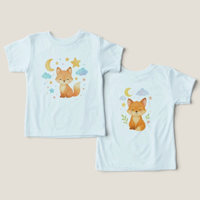 Drömmig babyräv bodysuit för spädbarn t shirt (Design fram och bak)