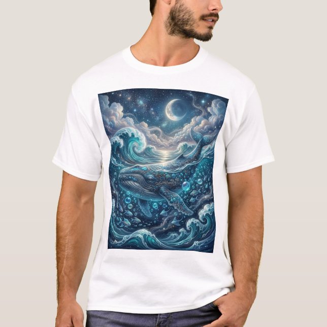 Drömmig blåvalströja t shirt (Framsida)