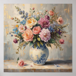 Drömmig Blommig Struktur – Skön Blomma Stil Poster