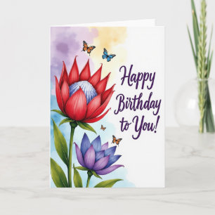 Drömmig blomsterfödelsedagskort kort