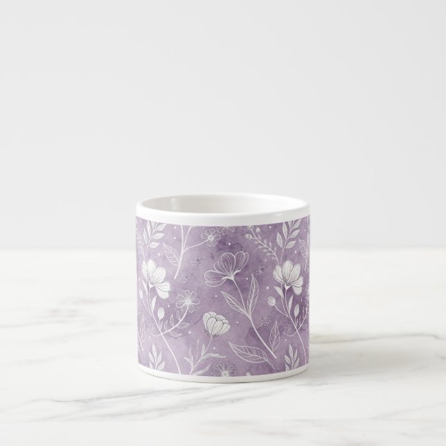 Drömmig blomstermugg – konst med en twist espressomugg (Framsidan)