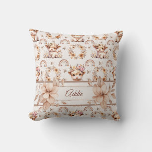 Drömmig Boho Highland Ko Sängkammare Kuddcover Pil Kudde
