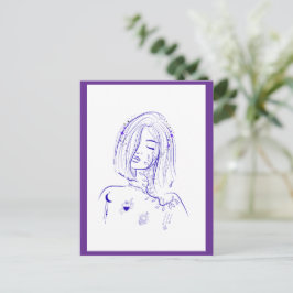 Drömmig Celestial Femininitet Vykort