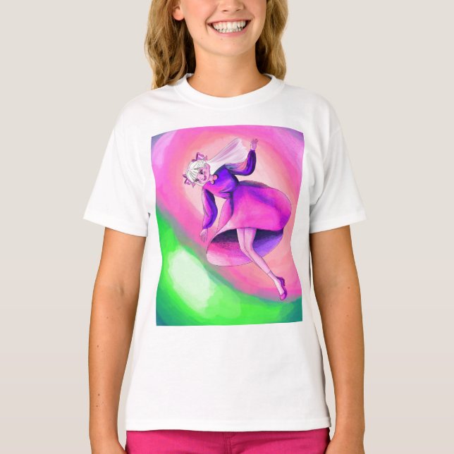 Drömmig Fantasy Prinsessa Illustration T-Shirt (Framsida)