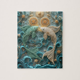 Drömmig Fiskar Pisces - Pappersquilling Pussel