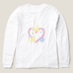 Drömmig fjäril & hjärta estetisk grafisk t-shirt