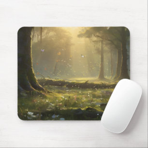 Drömmig fjärilsäng skrivbordsmatta Fantasy natur Musmatta