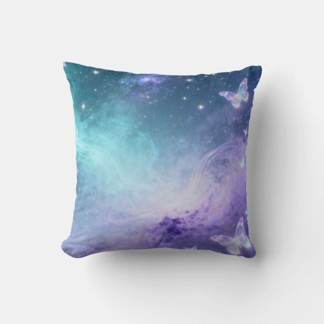 Drömmig Galaxy Fjäril Kuddcover Kudde (Framsida)