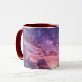 Drömmig Galaxy Himmel Mugg | Rosa Purpurmoln Cer