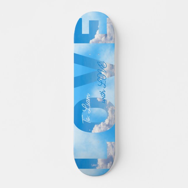 Drömmig himmel KÄRLEK Typografi Romantisk Mini Skateboard Bräda 18,5 Cm (Framsida)
