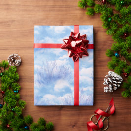 Drömmig himmelblå lavendelfält vattenfärg mönster presentpapper