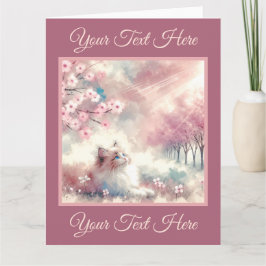 Drömmig Katt Vattenfärg Kort