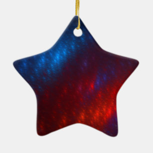Drömmig kosmisk nebulosa julgransprydnad keramik