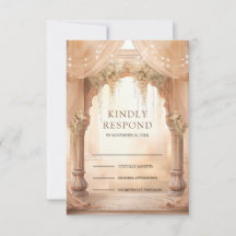 Drömmig kräm Blommig Indisk Mandap Hinduisk Bröllo
