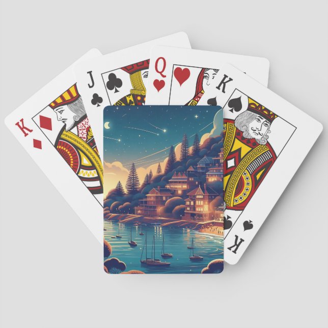 Drömmig kustnatt casinokort (Baksidan)