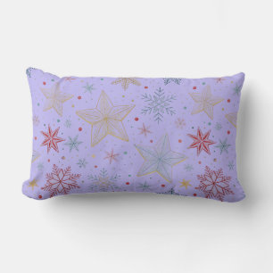 "Drömmig Lavendel Stjärnmönster Lumbal Kudde